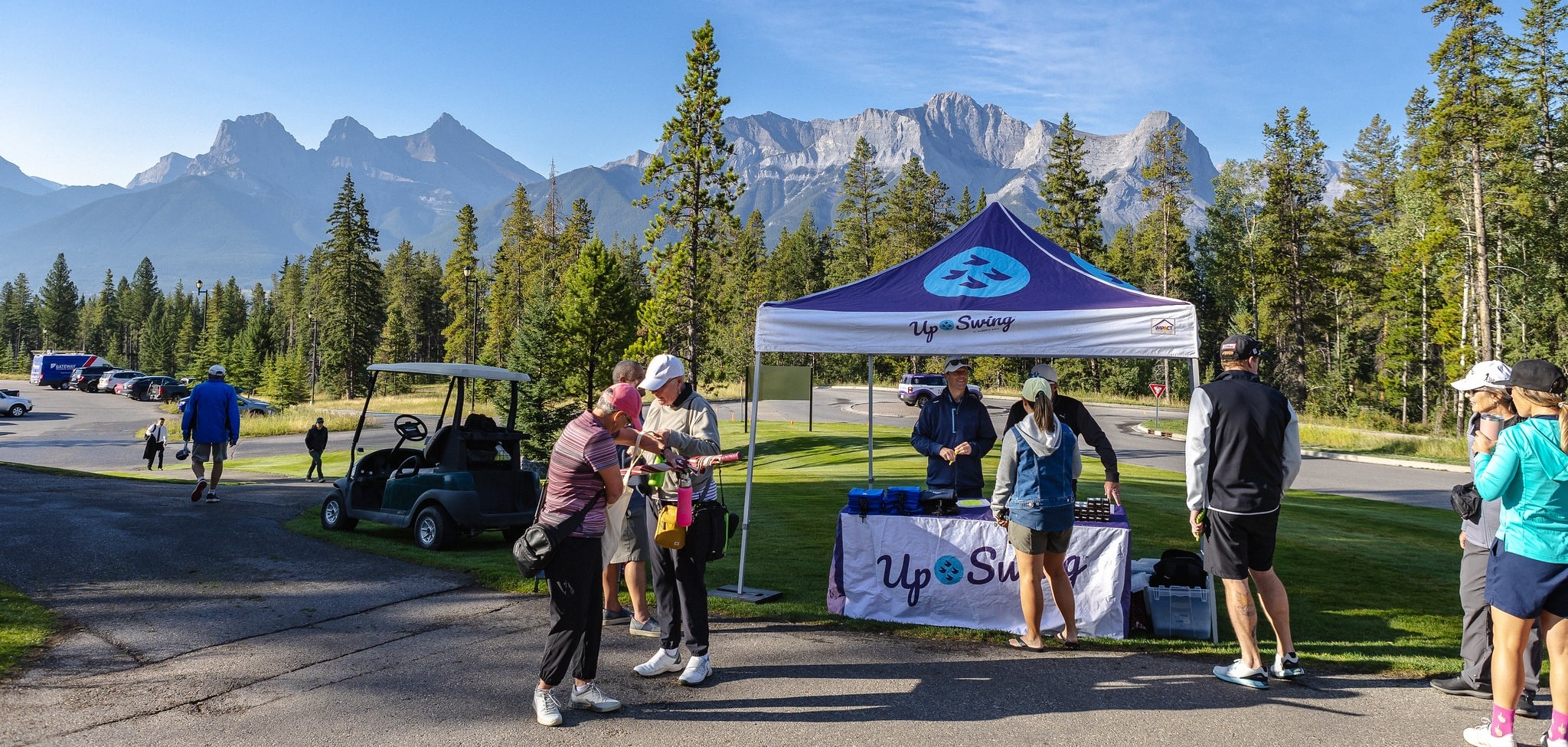 Golfers at golf course